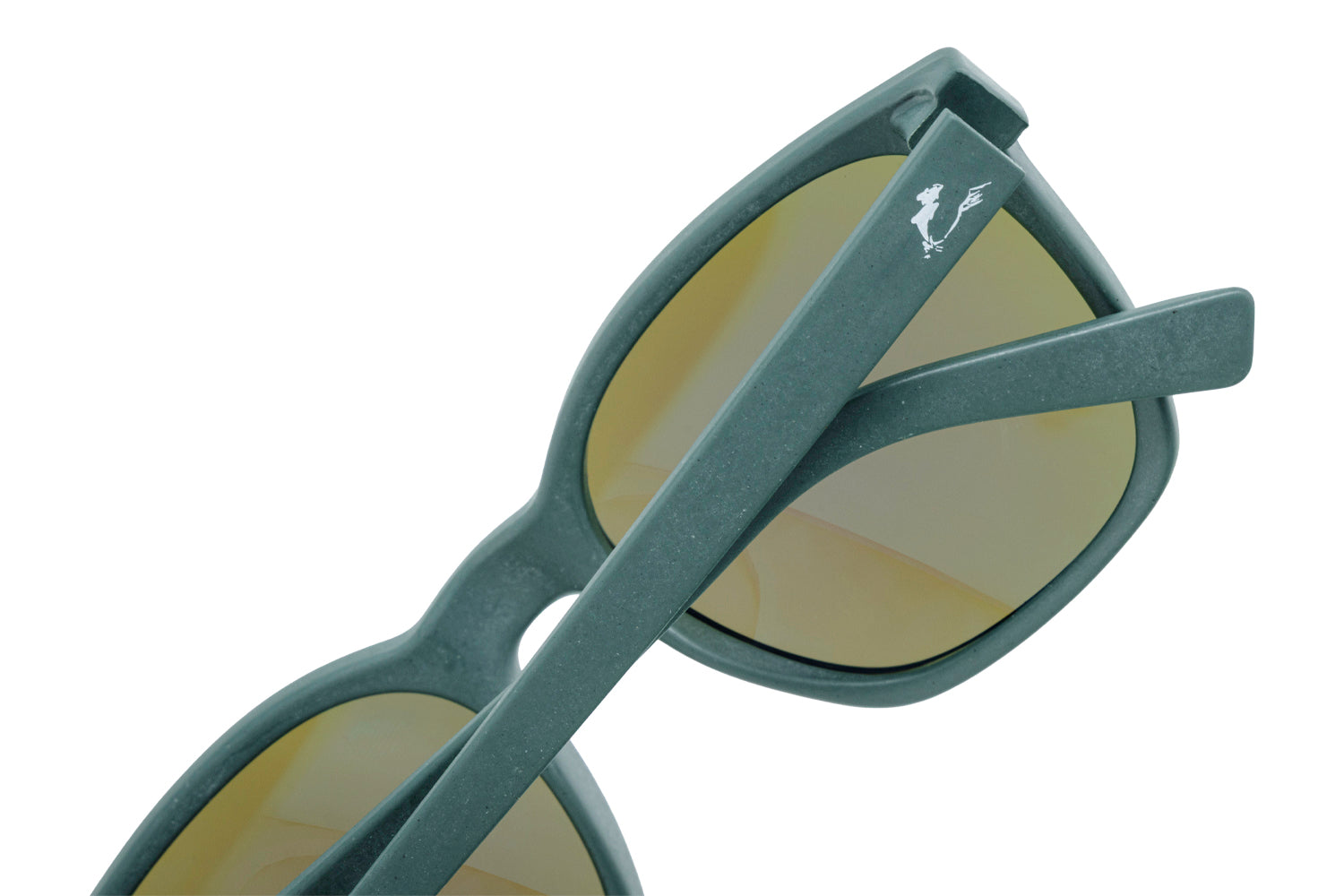 Sunglasses with grey frame Dolphin Project branding on a white background.