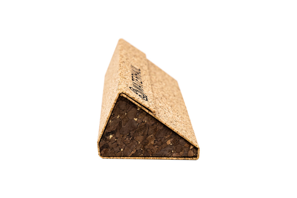 Triangular glasses case with 'WATERHAUL' branding on a white background