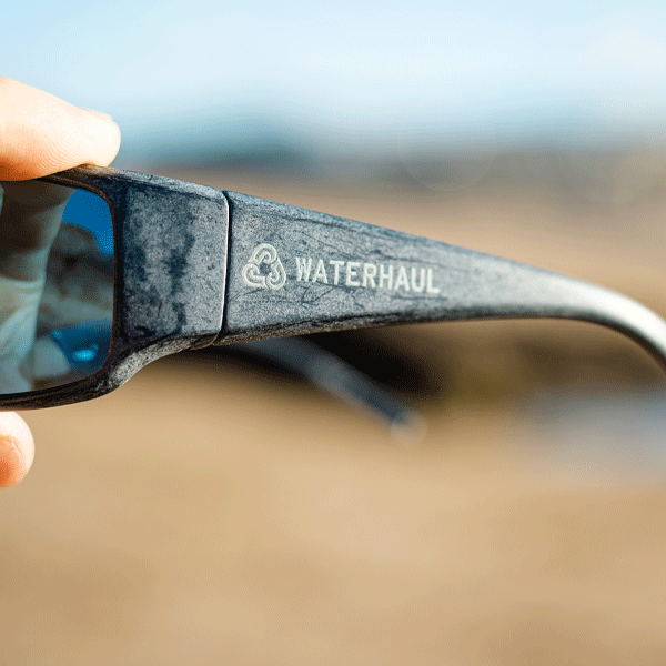 Close up on a pair of wrap around sunglasses frames